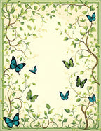 Garden Butterfly Vine Inspired Rug
