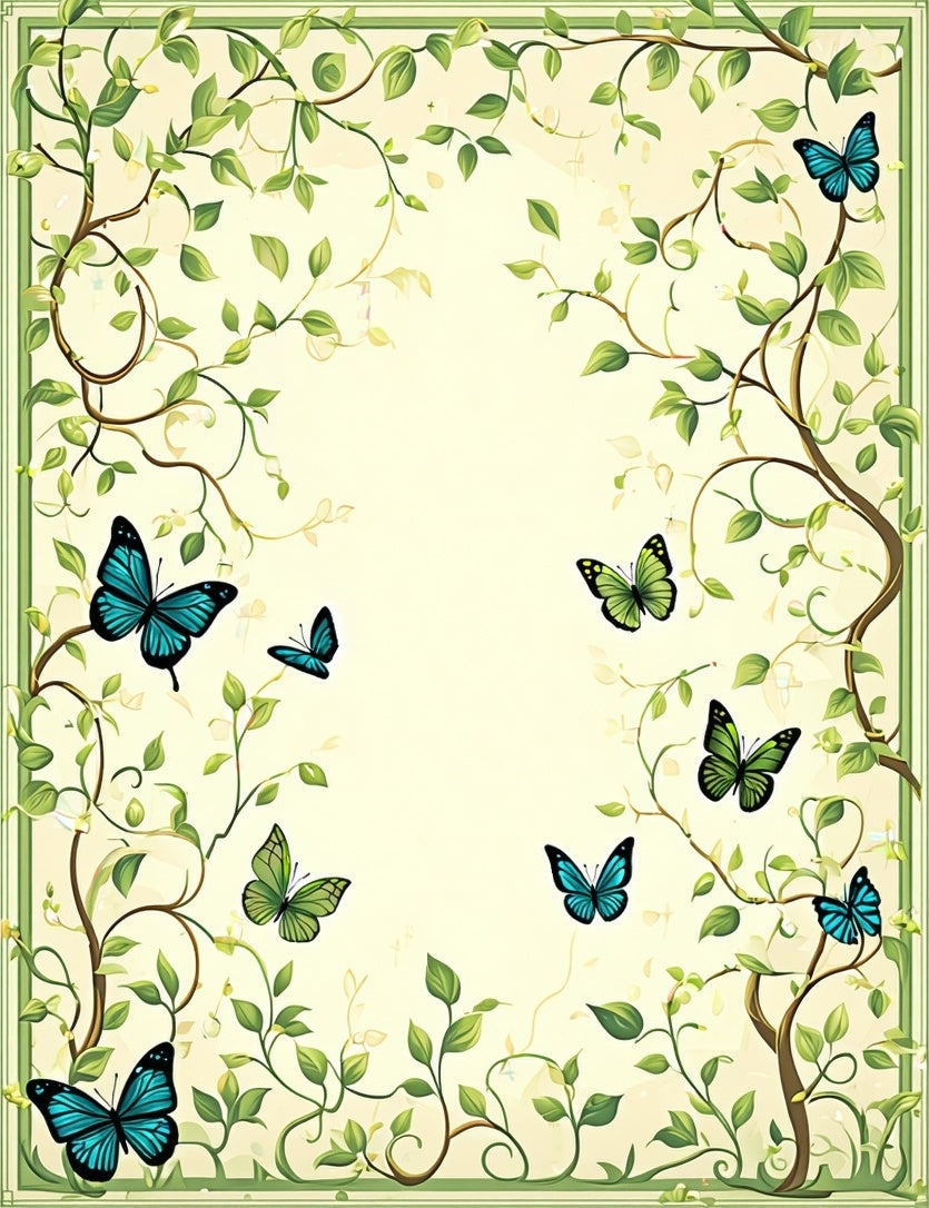 Garden Butterfly Vine Inspired Rug