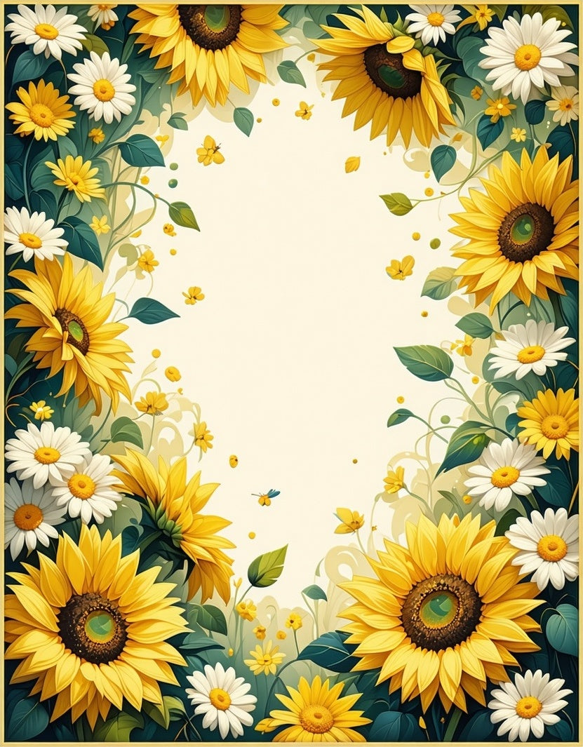Sunny Sunflower Daisy Garden Pattern Rug