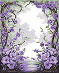 Arched Floral Vignette Nature Design Rug