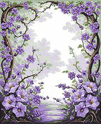Arched Floral Vignette Nature Design Rug