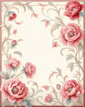 Elegant Pink Floral Vine Pattern Rug