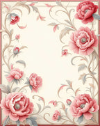 Elegant Pink Floral Vine Pattern Rug