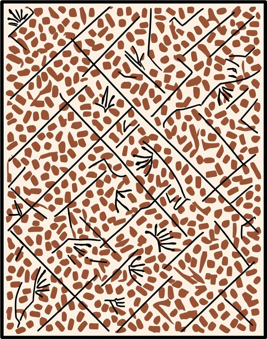 Abstract Organic Lines Dots Design Rug