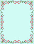 Floral Vine Decorative Border Design Rug