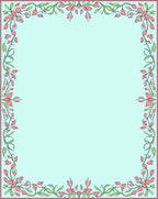 Floral Vine Decorative Border Design Rug