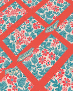 Coral Lattice Floral Bean Pattern Rug