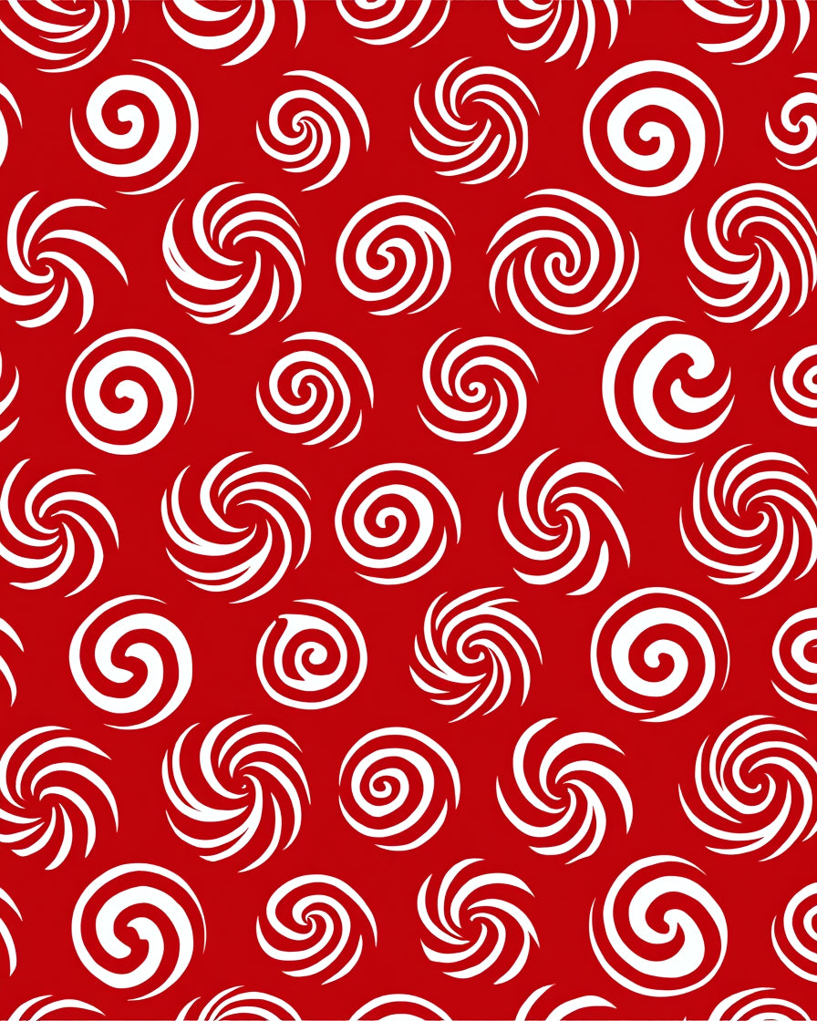 Red White Swirl Medley Rug