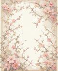 Pale Pink Cherry Blossom Floral Art Rug