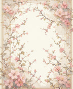 Pale Pink Cherry Blossom Floral Art Rug