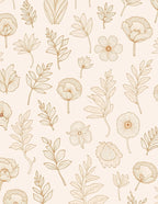 Delicate Floral Line Art Design Rug