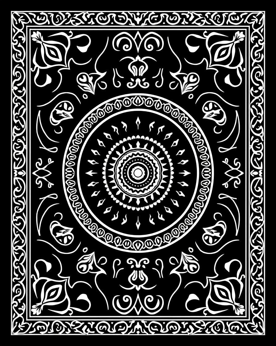 Intricate Mandala Pattern Floral Design Rug