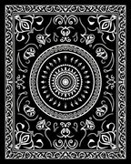 Intricate Mandala Pattern Floral Design Rug
