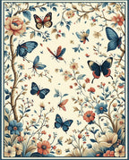 Whimsical Butterfly Floral Garden Rug