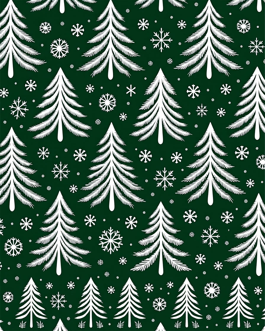 White Pine Snowflakes Holiday Repeat Rug