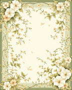 Delicate Floral Vines Cream Rug