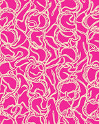 Hot Pink Abstract Ribbon Pattern Rug