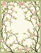 Floral Branches with Pink Blossoms Design Rug
