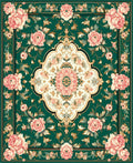 Elegant Floral Garden Motif Rug