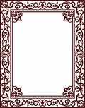 Ornate Scrolling Vine Border Design Rug