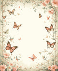 Whimsical Butterflies Floral Garden Design Rug
