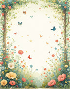 Whimsical Garden Fluttering Butterflies Rug