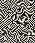 Black and White Curving Lines Rug