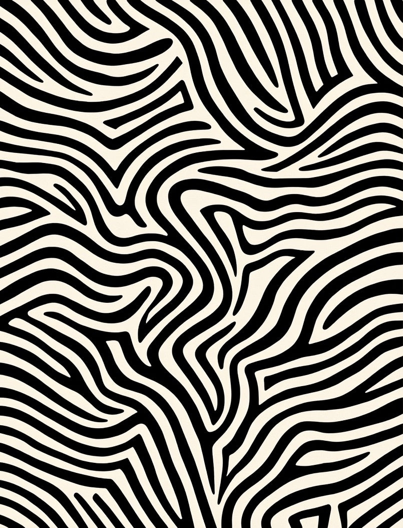 Bold Black White Animal Print Rug