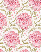 Pink Floral Sketch Pattern Rug