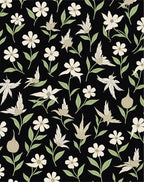 Whimsical Floral Bird Garden Design Rug