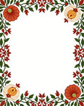 Crimson Ivory Floral Vine Border Rug