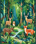 Woodland Creatures Lush Forest Design Rug