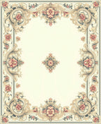 Elegant Floral Swirl Accented Design Rug