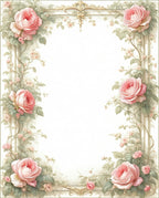 Romantic Rose Vine Garden Rug
