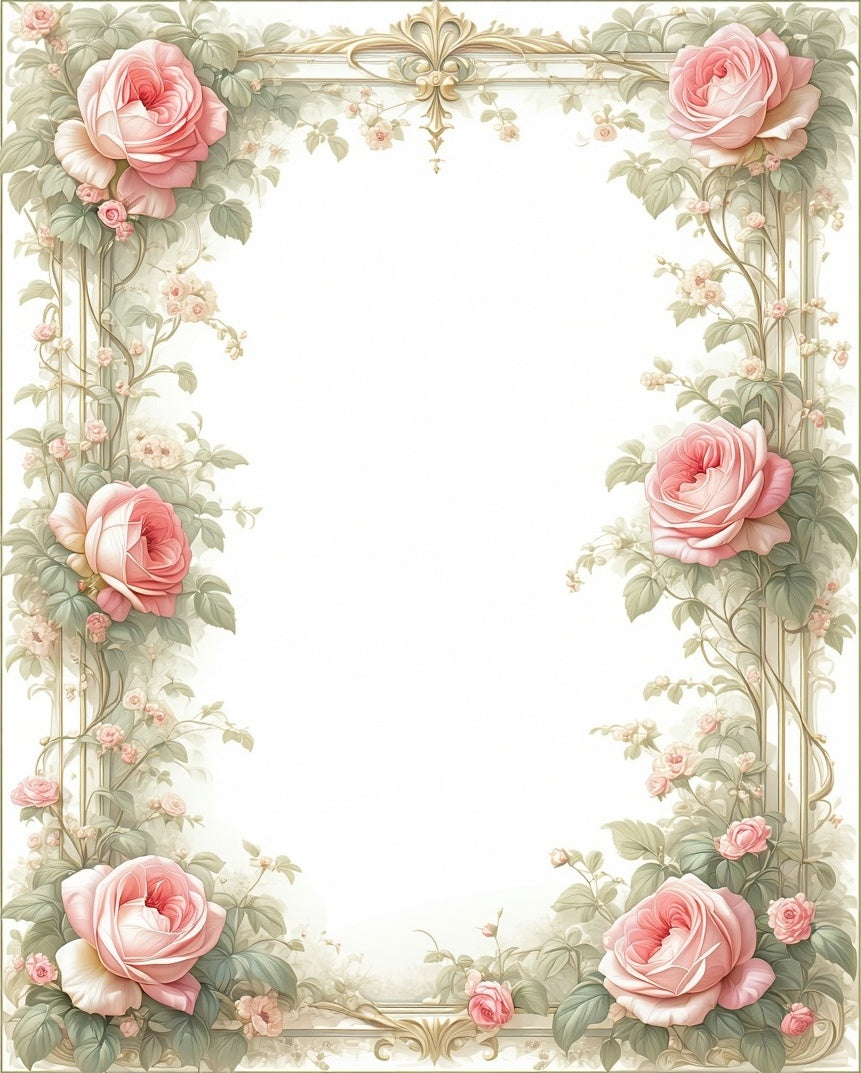 Romantic Rose Vine Garden Rug