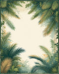 Tropical Forest Palm Frond Design Rug