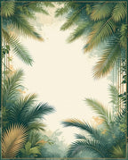 Tropical Forest Palm Frond Design Rug