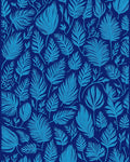 Shades of Blue Leaf Pattern Design Rug
