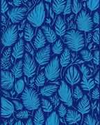 Shades of Blue Leaf Pattern Design Rug