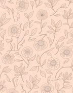 Sketchy Floral Nature Pattern Rug
