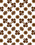 Brown Star Anise Floral Pattern Rug