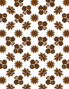 Brown Star Anise Floral Pattern Rug