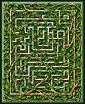 Overgrown Maze With Greenery Design Rug