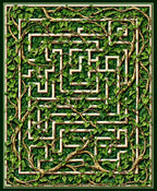 Overgrown Maze With Greenery Design Rug