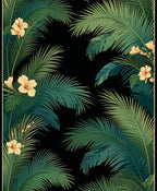 Tropical Palm Leaf Floral Design Rug