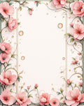 Pink Blossom Floral Vine Pattern Rug