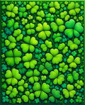 Emerald Green Clover Pattern Rug