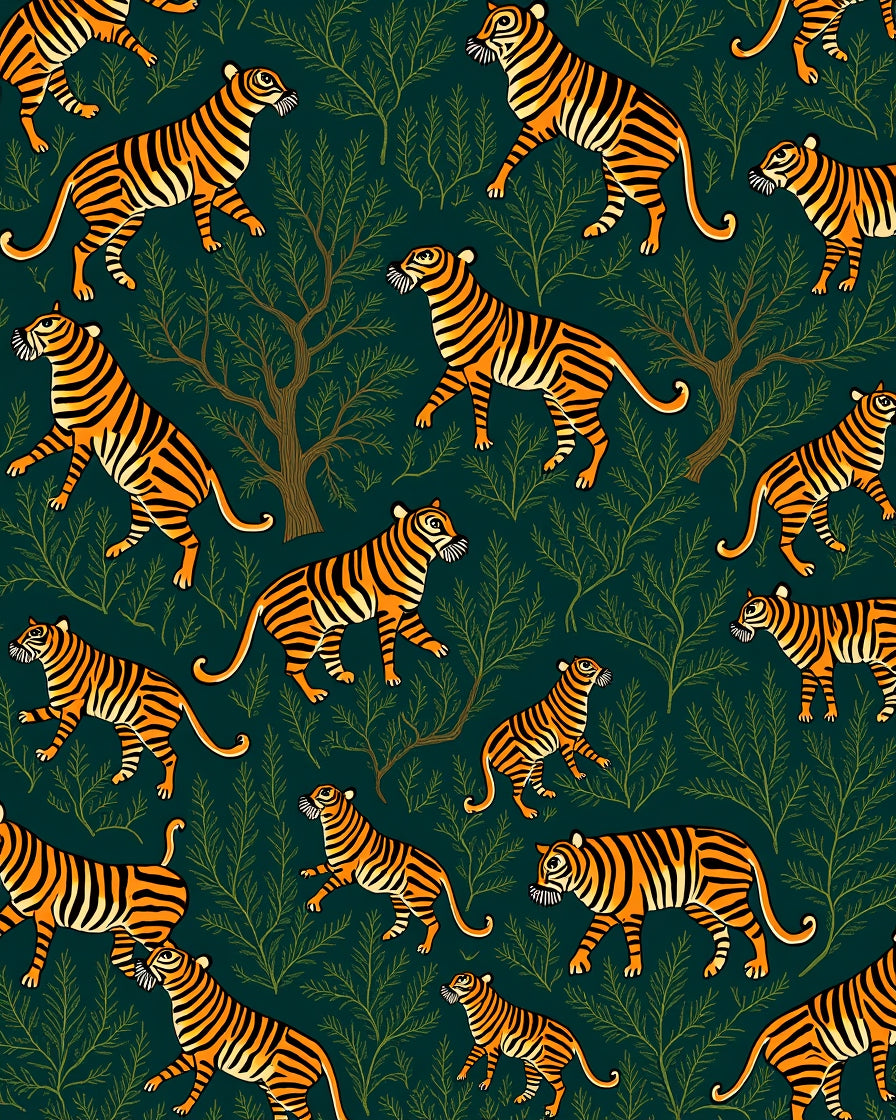 Tiger Forest Pattern Rug