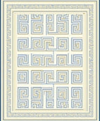 Geometric Greek Key Maze Style Rug