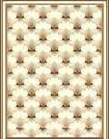 Elegant Gold Art Deco Fan Pattern Rug